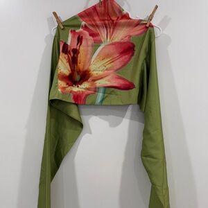 Peppermayo Green Floral Crop Top